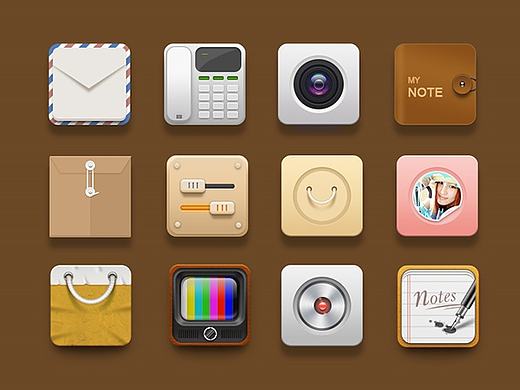 拟物化手机图标