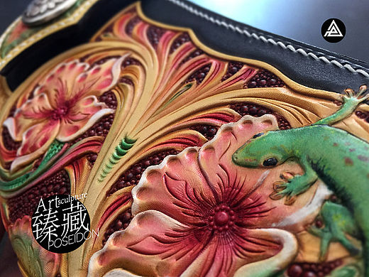 新品 Poseidon臻 藏 私人订制-壁虎唐草长夹（个人主页-ZMTYyNDQyOTI=） - 工艺品设计 - 站酷设计师945124原创素材 - 站酷ZCOOL
