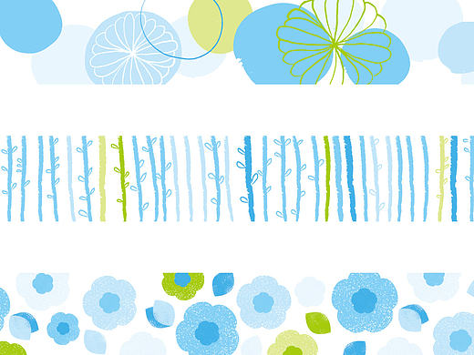 一组花图案的设计插画