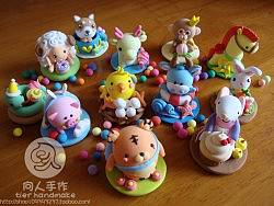 原创十二生肖粘土摆件