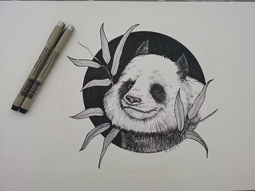 针管笔画及衍纸作品