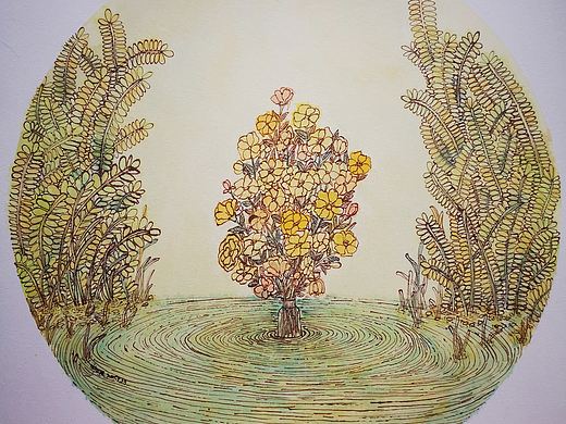 今天完成的淡彩插画