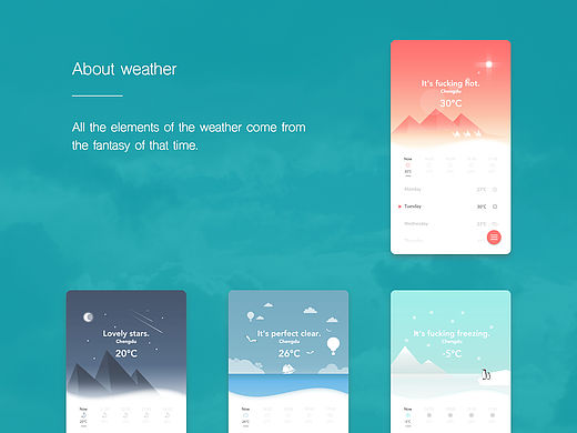 Weather（個(gè)人主頁(yè)-ZMTU5NTM3ODg=） - APP界面 - 站酷設(shè)計(jì)師一杯羅一原創(chuàng)素材 - 站酷ZCOOL