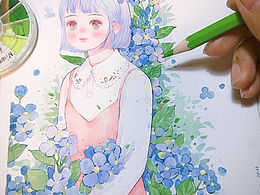 水彩手繪插畫教程簡單版少女涂鴉