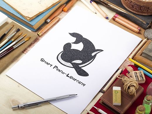 小虎鲸学钢琴 培训类 LOGO 标识