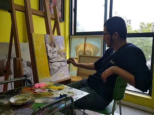 宠物画家刘诗洋油画作品欣赏