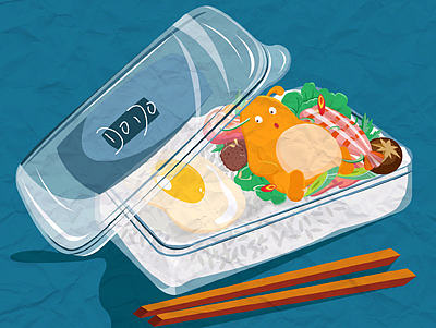 吃饭睡觉打豆豆之吃货插画