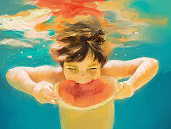 冰镇西瓜（个人主页-ZNzQ4OTYw） - 像素画 - 站酷设计师小鱼爱折腾原创素材 - 站酷ZCOOL