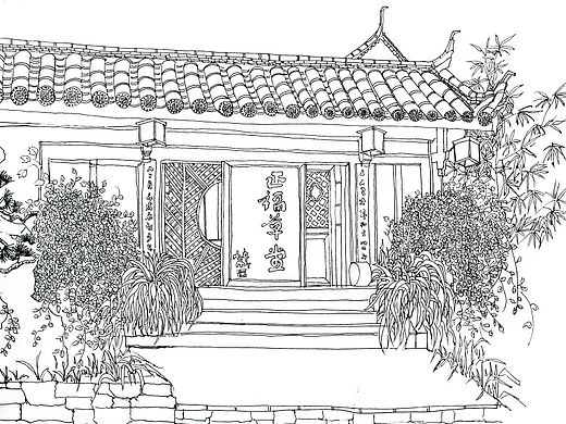 束河古镇 写生作品