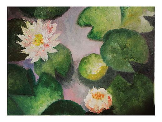 《睡莲》（个人主页-ZMjkzOTk3OTI=） - 绘画 - 站酷设计师夏末XIA原创素材 - 站酷ZCOOL