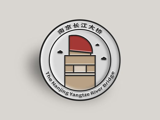 一组关于南京长江大桥的徽章