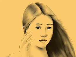 手绘一位美女
