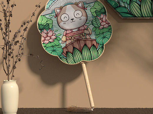 夏季需要一把扇子（个人主页-ZNTY2NTcxOTI=） - 商业插画 - 站酷设计师小小萌头原创素材 - 站酷ZCOOL