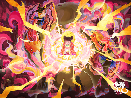 插画练习：别抢我奶茶