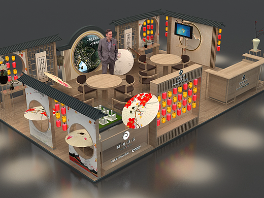 蓝城展位3D设计效果图