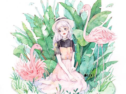 小姐姐和火烈鸟～