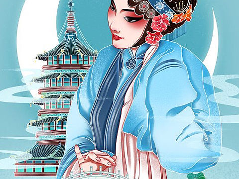 线描人物插画