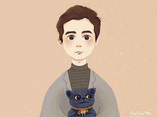 抱着猫的少年～(￣▽￣～)~（个人主页-ZMjk4NDk4NTI=） - 创作习作 - 站酷设计师Maureen徐原创素材 - 站酷ZCOOL