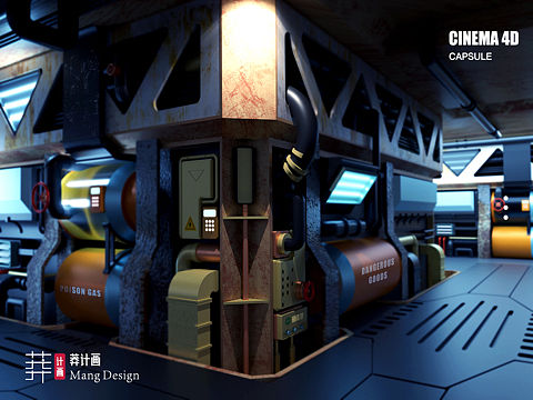 【C4D】未来感仓库场景