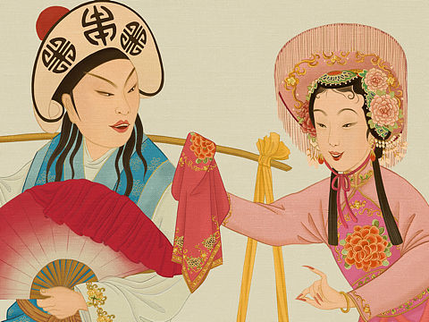 广东紫金客家茶品牌系列插画设计