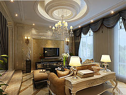 【南湖一号】别墅460平米欧式装修效果图【唐山实创装饰】案例