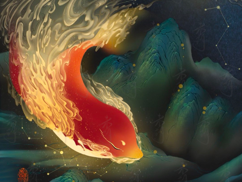 【国潮插画—— 蜉蝣之间】_未玥-站酷ZCOOL