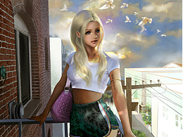 插画厚涂《午后的阳台》