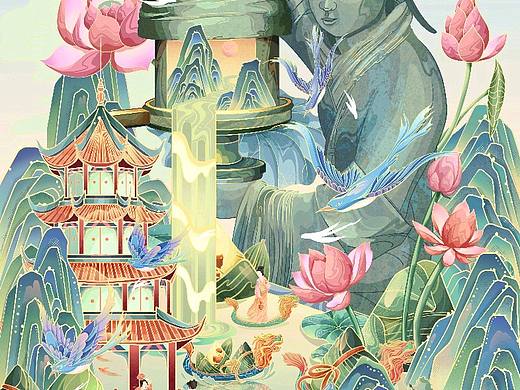国风插画——长信宫灯 | 端午