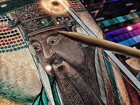 ipad+procreate临摹永乐宫壁画