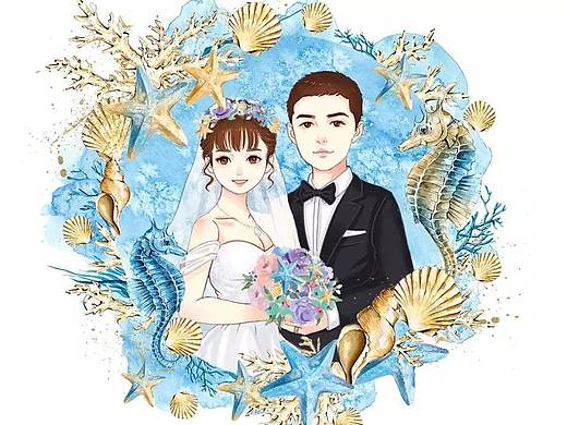 新婚喜帖人像图