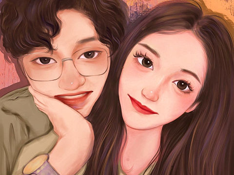 原创插画——情侣头像（个人主页-ZNTY3ODQwNzI=） - 图案 - 站酷设计师Z01490499原创素材 - 站酷ZCOOL