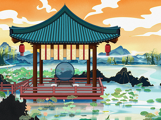 古风插画-商业插画339天前日系四季小图插画-创作习作1年前板绘-花