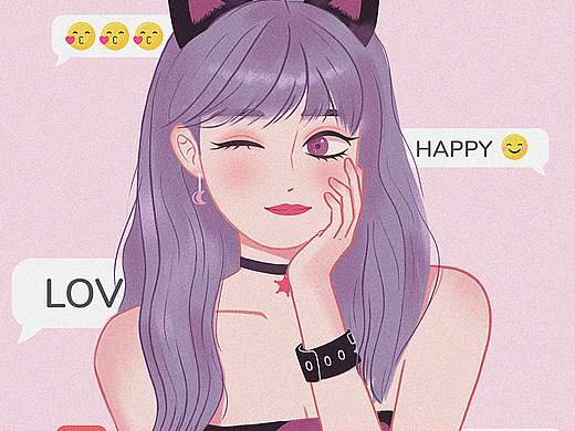 猫系少女头像（个人主页-ZNTQ2MzEwNDA=） - 新锐潮流插画 - 站酷设计师铁头王八原创素材 - 站酷ZCOOL