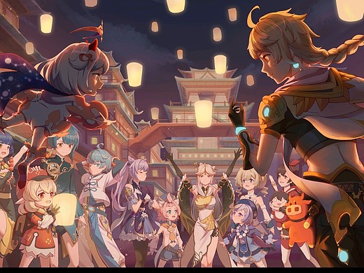 们否来131璃月港女孩江户十寺1336璃月游戏厅-原神同人画游隼先生12