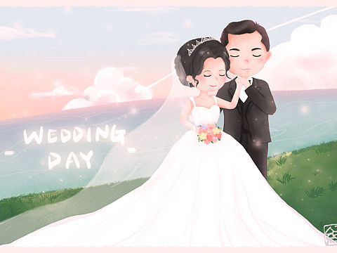 婚纱照手绘