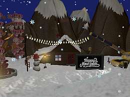 3D建模-新年下雪場景