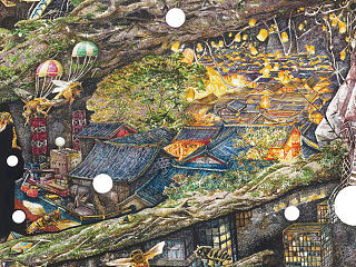 <蜂巢 Beehive> acrylic ink on canvas 107cm x210cm