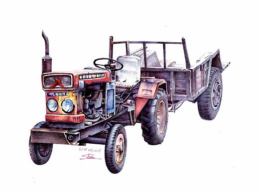 BPW--《拖拉机》圆珠笔画