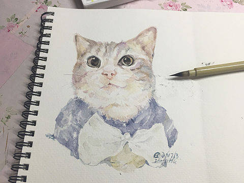 水彩小猫