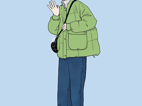 扁平人物插畫摸魚（個人主頁-ZNTY5OTcxODg=） - 創(chuàng)作習作 - 站酷設計師肆一一一一原創(chuàng)素材 - 站酷ZCOOL