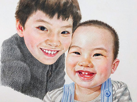 彩铅手绘-奶奶的宝贝