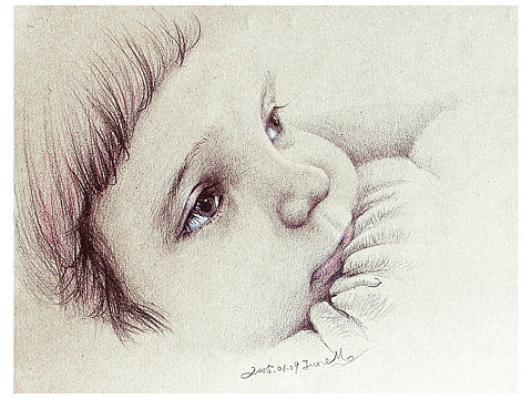 手绘彩铅人物插画