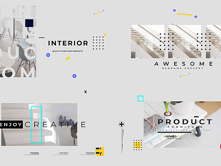 AE模板|简约动态视觉家具产品促销动画标题展示创意