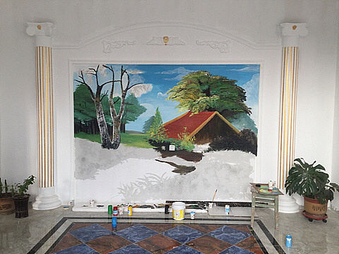 墻體彩繪涂鴉手繪墻（個(gè)人主頁(yè)-ZMjg0OTYyODg=） - 新銳潮流插畫 - 站酷設(shè)計(jì)師匠心彩繪劉海樂原創(chuàng)素材 - 站酷ZCOOL