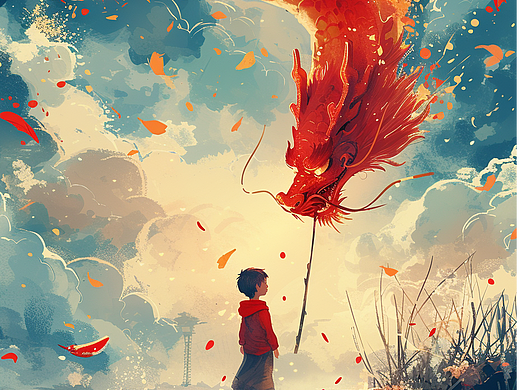 龙年—mj-插画风格