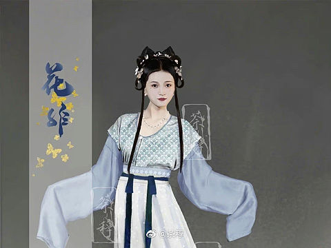 汉服设计-花非（个人主页-ZNTY5MjI0NjA=） - 传统/民族服饰 - 站酷设计师茶稃原创素材 - 站酷ZCOOL