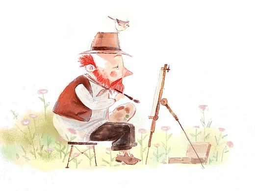 临摹了小新的插画