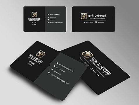 铂金文化传媒 公司LOGO设计及名片设计