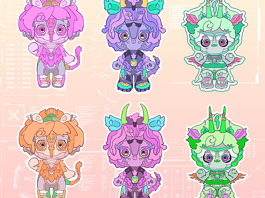 ITCD获奖作品：赛博山海经小兽系列IP插画原创设计