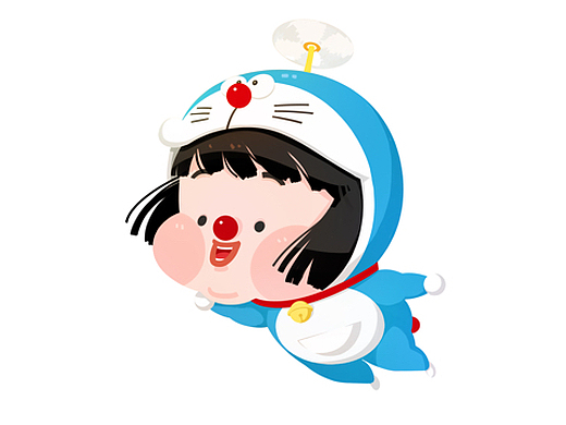 冲天小胖妞cos哆啦a梦